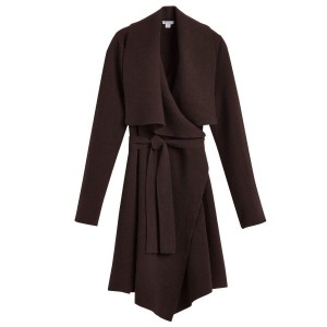 Abrigos Cuyana Lana Cashmere Corta Wrap Mujer Marrones Oscuro | FCR1938TP