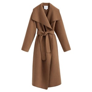 Abrigos Cuyana Light Lana Wrap Mujer Marrones | RUF9535UT