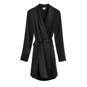 Bata De Baño Cuyana Washable Charmeuse Mujer Negras | BIP594OM