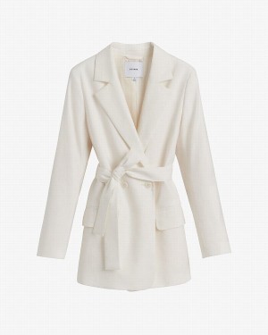 Blazers Cuyana Linen Relaxed Mujer Blancas | LCP6763QK