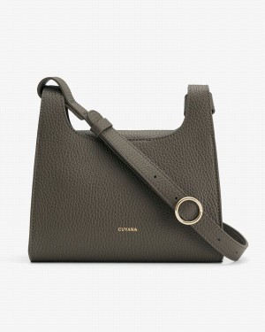 Bolsa De Hombro Cuyana Mini Double Loop Mujer Verde Oscuro | KZK6716KN