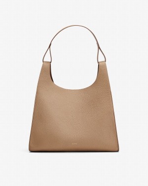 Bolsa De Hombro Cuyana Oversized Double Loop Mujer Kaki | MOF5210KN
