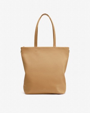 Bolso Tote Cuyana Altas Easy Cremallera Mujer Amarillo Marrones | AFQ5829JL