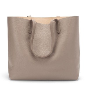 Bolso Tote Cuyana Classic Structured Cuero Mujer Gris Rosas | EWA9810DM