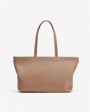 Bolso Tote Cuyana Small Easy Cremallera Mujer Kaki | NFX8672JZ