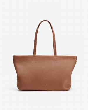Bolso Tote Cuyana Small Easy Cremallera Mujer Marrones | HCV8741BM