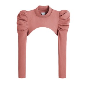 Camiseta Cuyana French Terry Puff Sleevelette Mujer Rosas | IGD9694MF