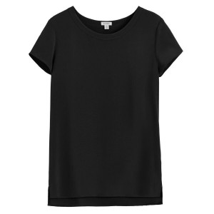 Camiseta Cuyana Silk High-Low Tee Mujer Negras | VSB8956FM
