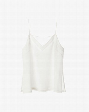 Camiseta Tirantes Cuyana Silk Cami Mujer Blancas | VQW6824KR