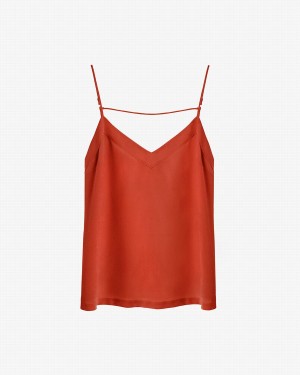 Camiseta Tirantes Cuyana Silk Cami Mujer Naranjas | NPY6413MQ