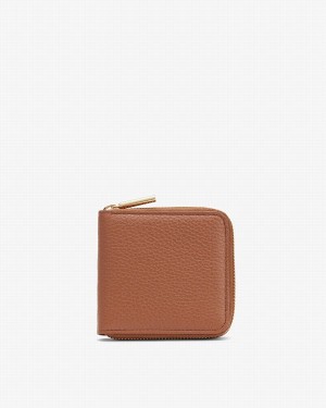 Carteras Cuyana Small Classic Zip Around Mujer Marrones | HDT6276WD