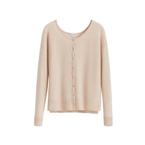 Cárdigan Cuyana Single-Origin Cashmere Mujer Beige | FNF8658BZ