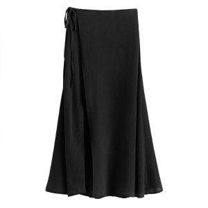 Falda Cuyana Wrap Maxi Cover Up Mujer Negras | BAR612EB