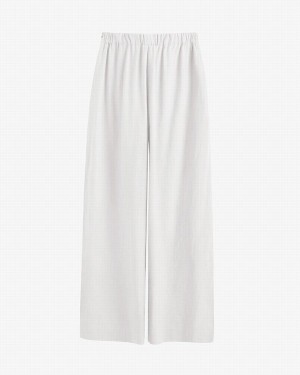Pantalon Cuyana Linen Anchos Leg Mujer Blancas | RFO9011TS