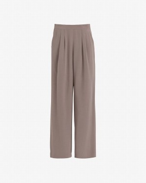 Pantalon Cuyana Silk Anchos-Leg Mujer Marrones Claro | TWI8349GX