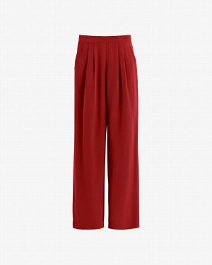 Pantalon Cuyana Silk Anchos-Leg Mujer Rojas | JKH2692KX