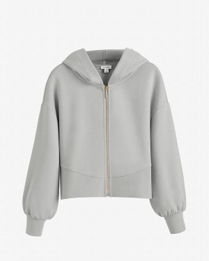 Sudadera con Capucha Cuyana Terry Zip Front Mujer Gris | LTA9849YB
