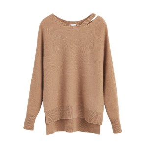 Suéteres Cuyana Recycled Cashmere Split-Neck Mujer Marrones | BAH96UA