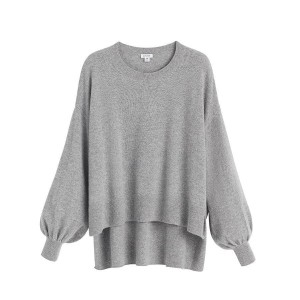 Suéteres Cuyana Single-Origin Cashmere Open Side Mujer Gris Claro | ORC189AS