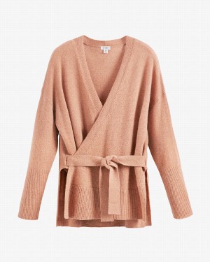 Suéteres Cuyana Single Origin Cashmere Wrap Mujer Beige | BSC978CK