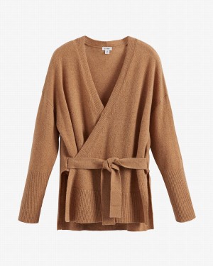 Suéteres Cuyana Single Origin Cashmere Wrap Mujer Marrones | NDP6265ST