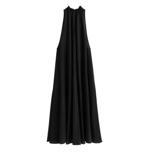 Vestido Cuyana Gathered-Neck Maxi Cover Up Mujer Negras | MXX783HO