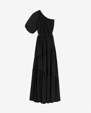 Vestido Cuyana Gathered One Shoulder Mujer Negras | III3863DH