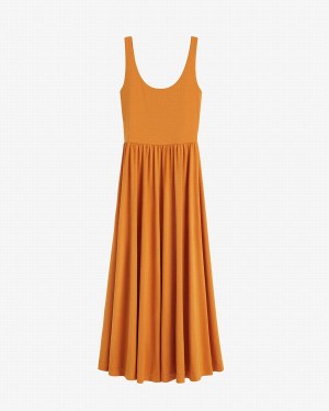 Vestido Cuyana Scoop Neck Mujer Amarillo | HAC886BP