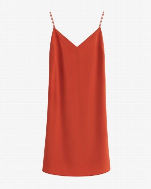 Vestido Cuyana Silk Corta Slip Mujer Naranjas | FDE43RR