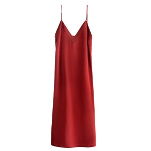Vestido Cuyana Silk Slip Mujer Rojas | CQZ49ZW