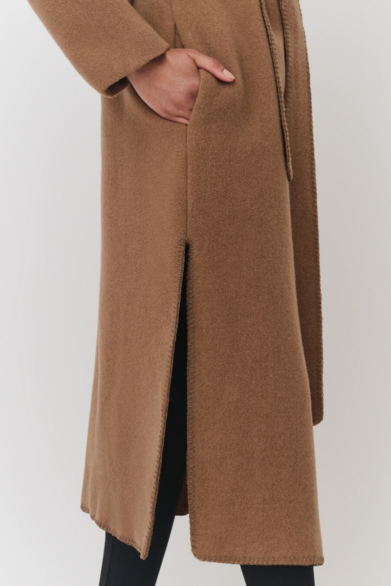 Abrigos Cuyana Light Lana Wrap Mujer Marrones | RUF9535UT