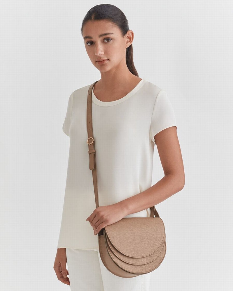 Alforjas Cuyana Double Moon Mujer Kaki | AHR6941KN