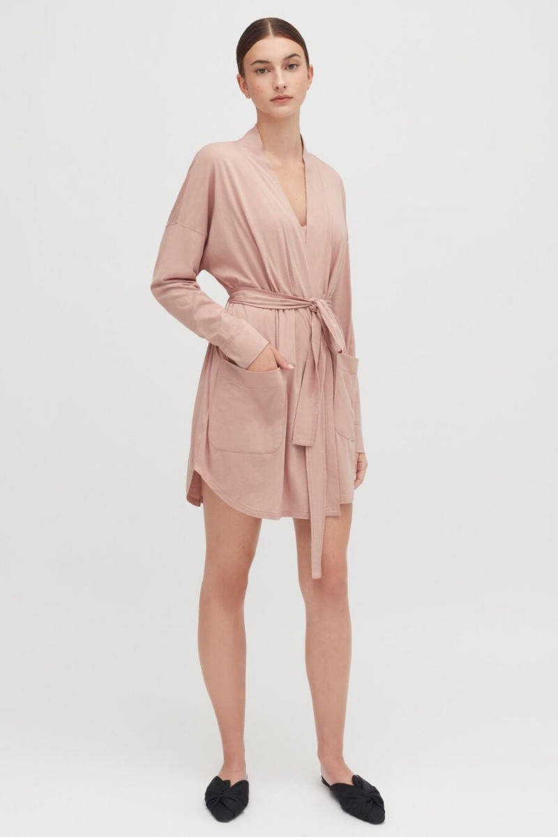 Bata De Baño Cuyana Organic Pima Mujer Rosas | ZNU3633JO