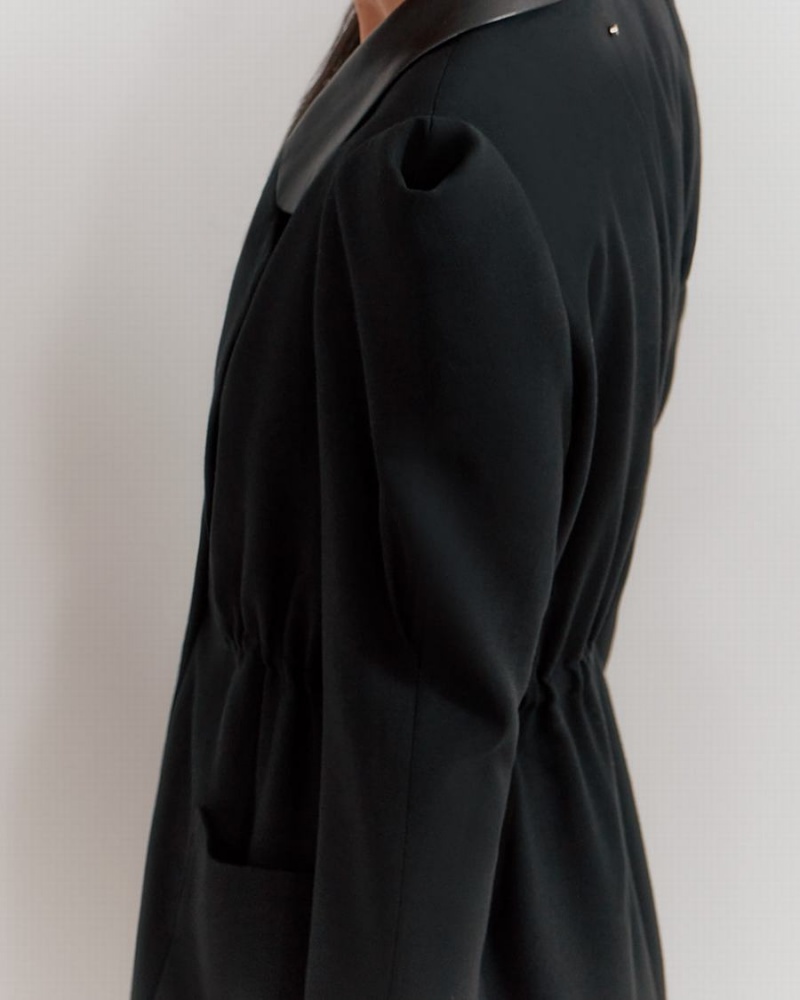 Blazers Cuyana Draped Sleeve Mujer Negras | GLM378UI