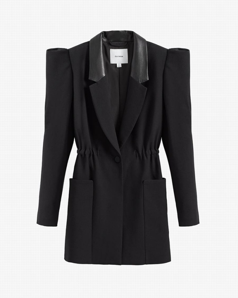 Blazers Cuyana Draped Sleeve Mujer Negras | GLM378UI