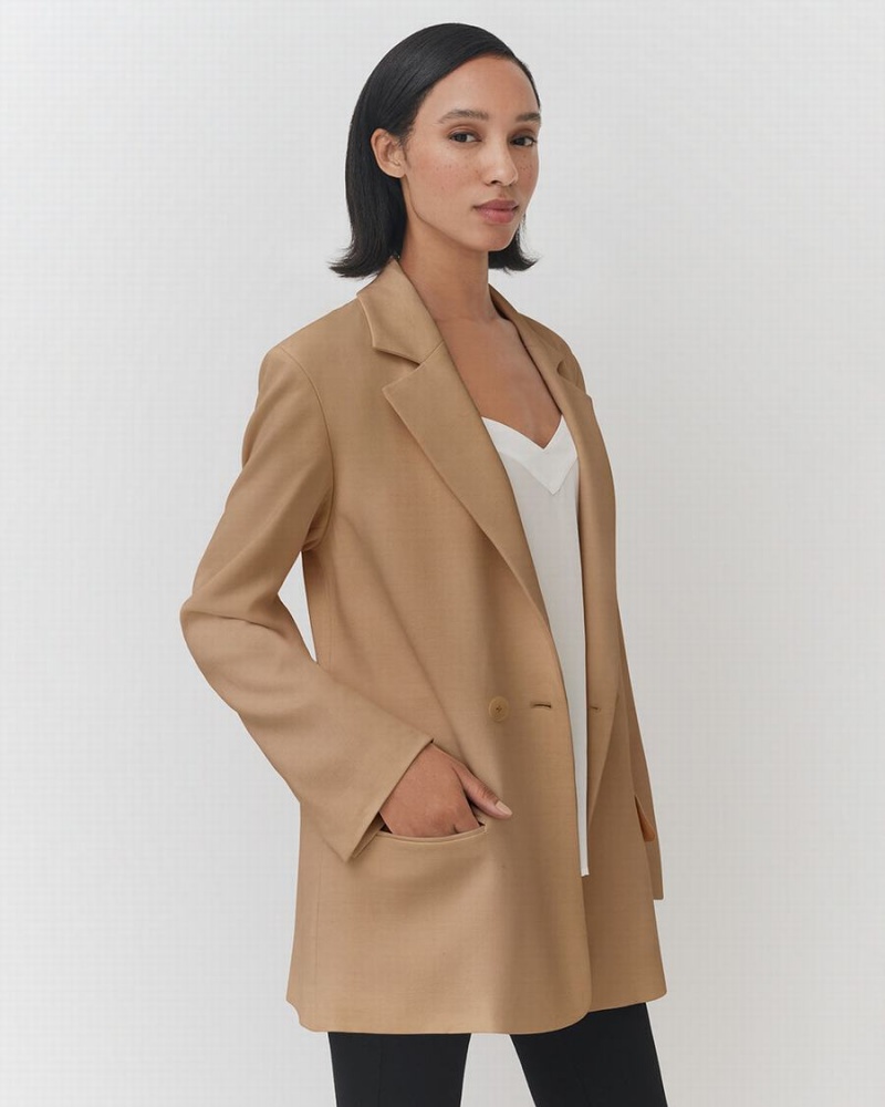 Blazers Cuyana Relaxed Mujer Marrones | TEG340KC