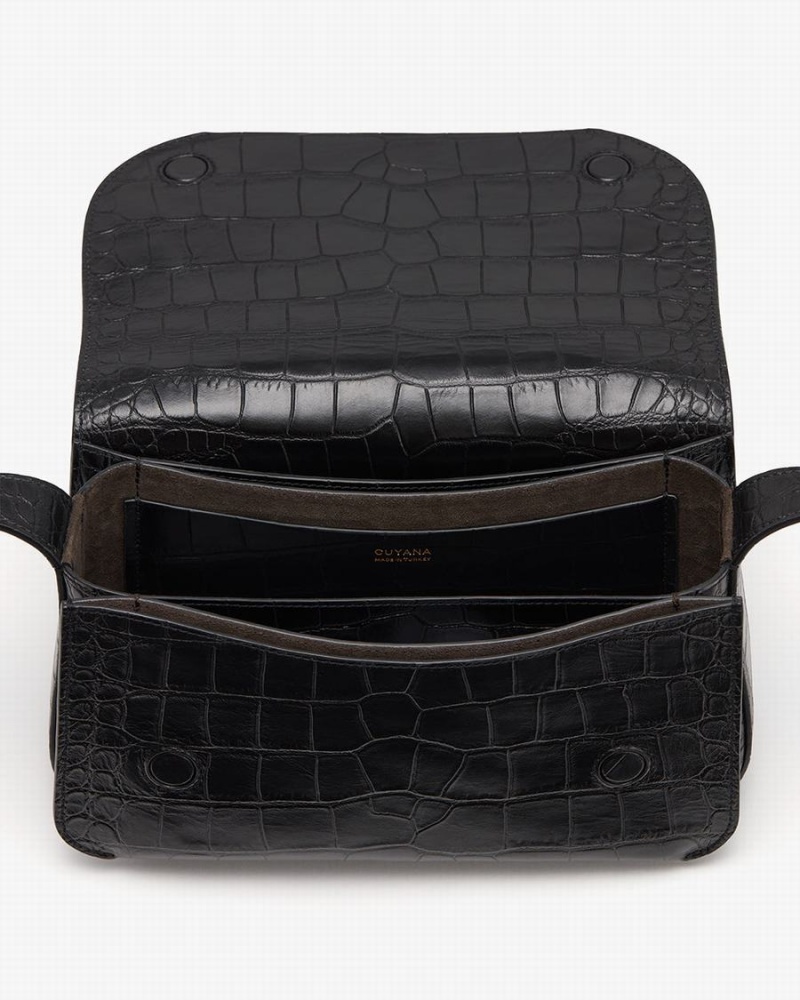 Bolsa De Hombro Cuyana Concertina Mujer Negras | IND7796IX