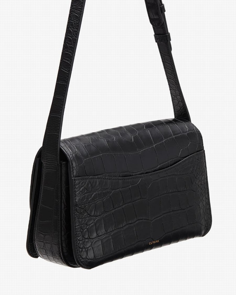 Bolsa De Hombro Cuyana Concertina Mujer Negras | IND7796IX