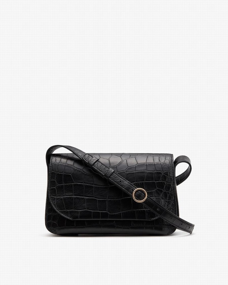 Bolsa De Hombro Cuyana Concertina Mujer Negras | IND7796IX
