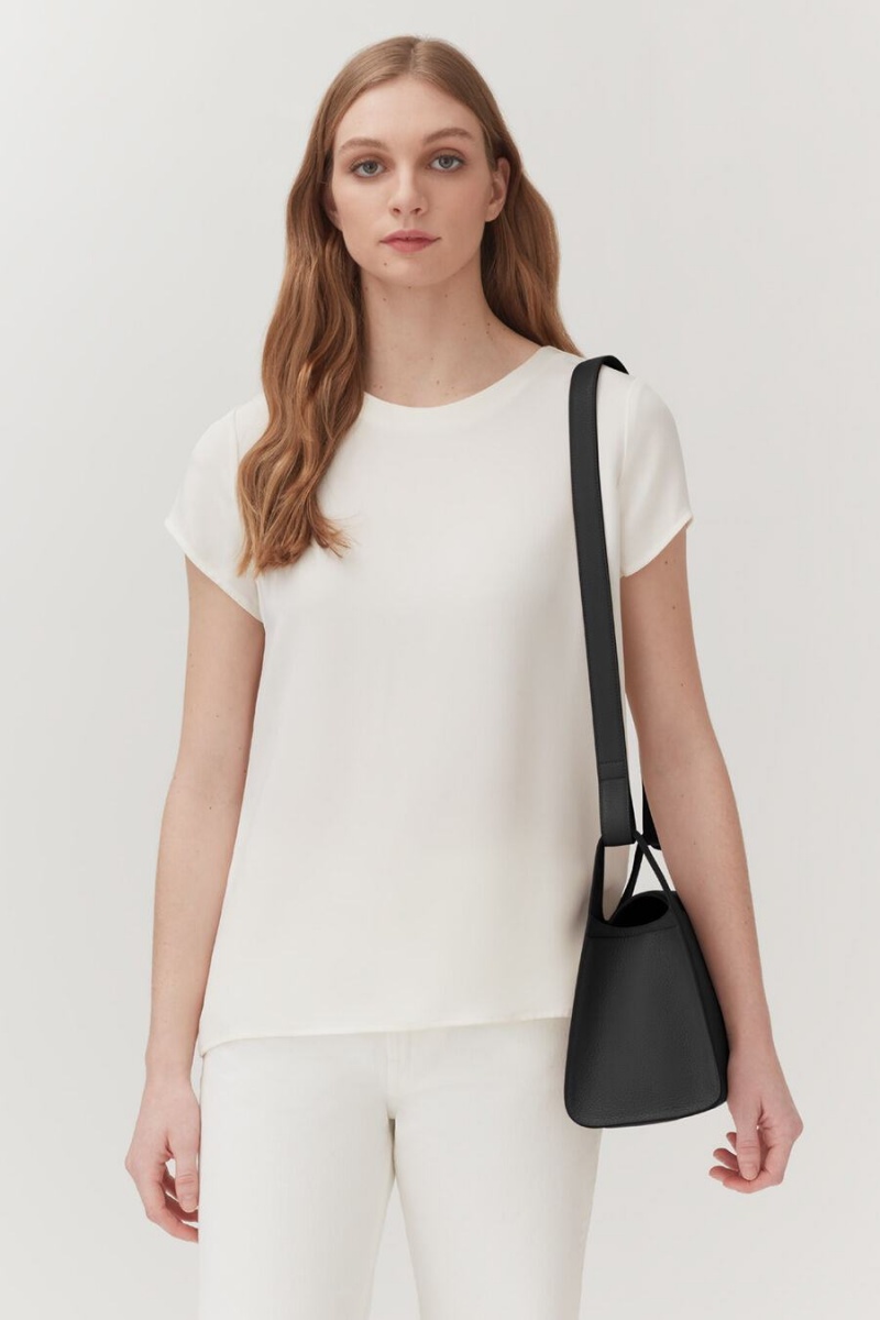Bolsa De Hombro Cuyana Double Loop Mujer Negras | SUY3765CH