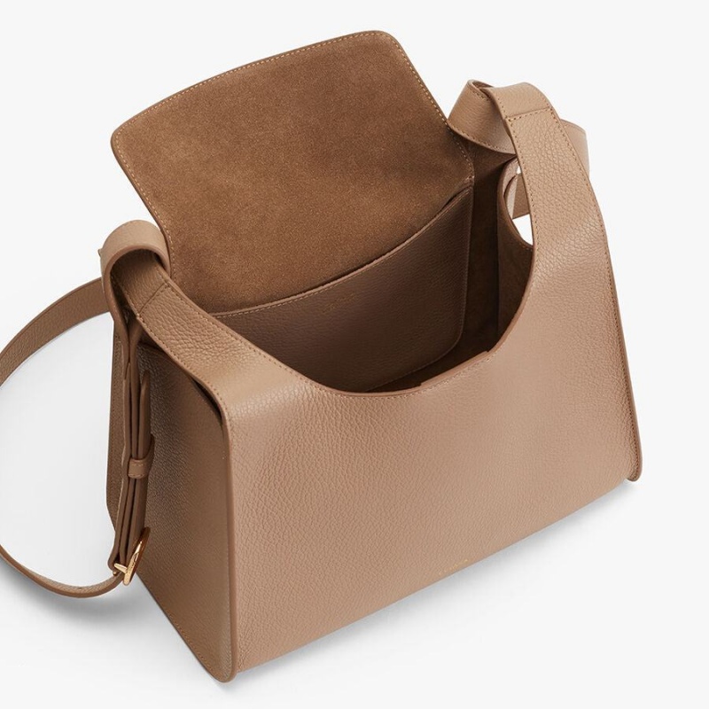 Bolsa De Hombro Cuyana Double Loop Mujer Kaki | UNH9470NC