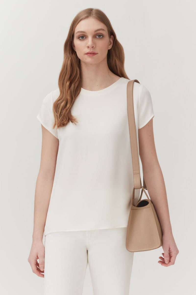 Bolsa De Hombro Cuyana Double Loop Mujer Kaki | UNH9470NC