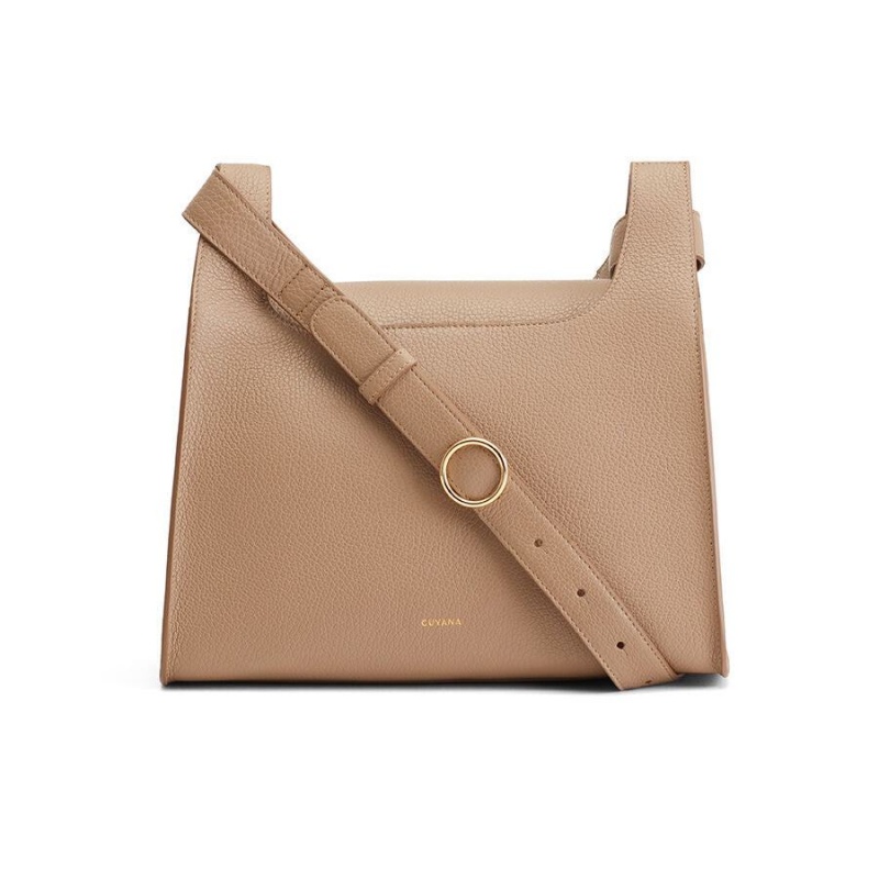 Bolsa De Hombro Cuyana Double Loop Mujer Kaki | UNH9470NC
