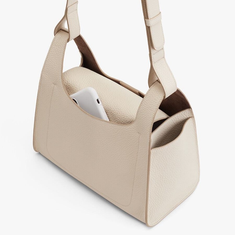 Bolsa De Hombro Cuyana Double Loop Mujer Blancas | VFY4496UU