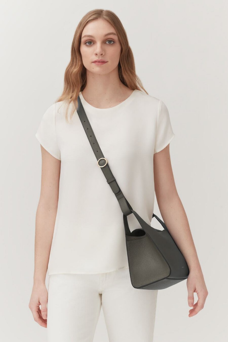 Bolsa De Hombro Cuyana Double Loop Mujer Verde Oscuro | HZK9869LO