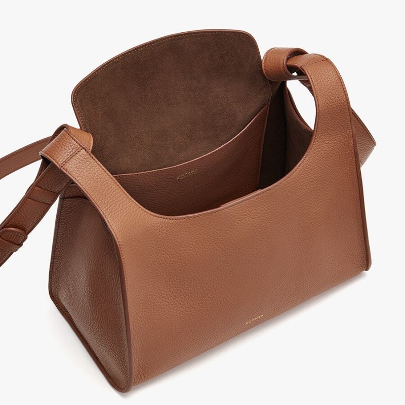 Bolsa De Hombro Cuyana Double Loop Mujer Marrones | SON3576HY