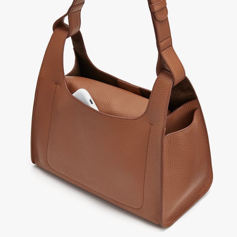 Bolsa De Hombro Cuyana Double Loop Mujer Marrones | SON3576HY