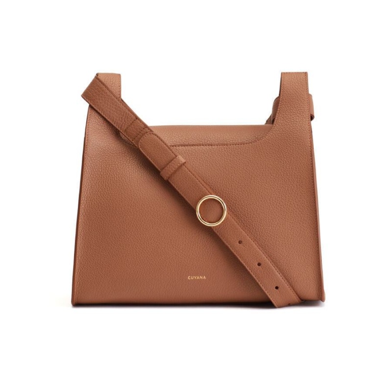 Bolsa De Hombro Cuyana Double Loop Mujer Marrones | SON3576HY