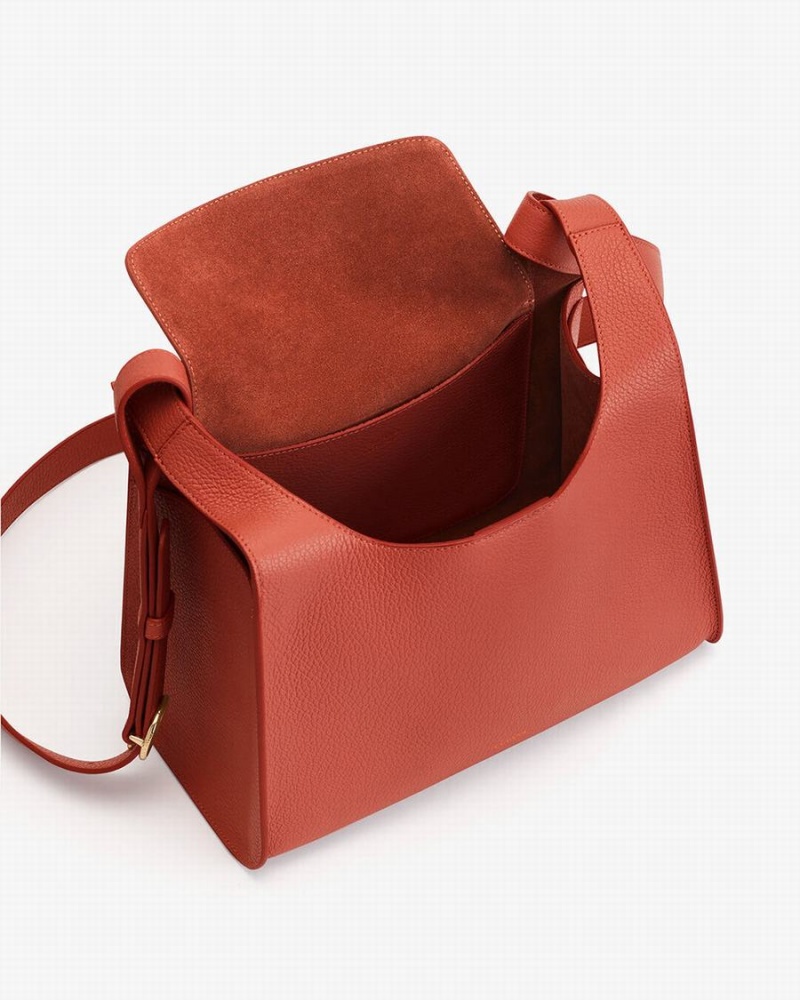 Bolsa De Hombro Cuyana Double Loop Mujer Coral Oscuro | QTI480CO