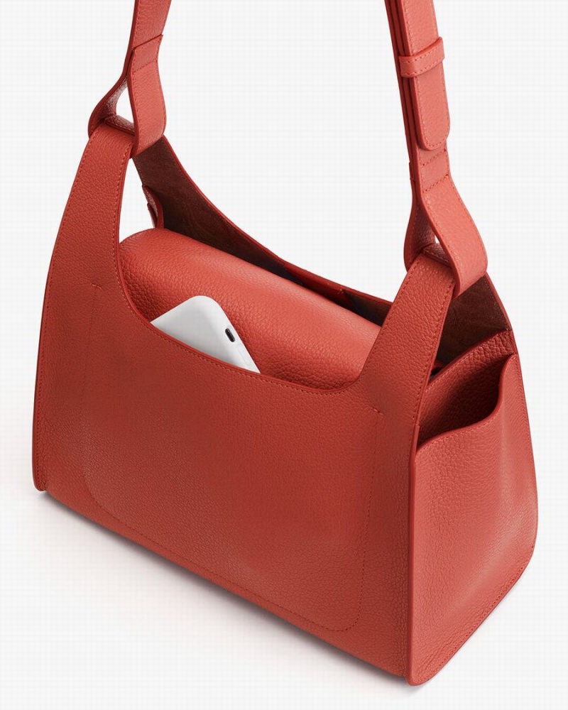 Bolsa De Hombro Cuyana Double Loop Mujer Coral Oscuro | QTI480CO